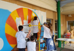 réalisation fresque ecole de loisirs bellegarde