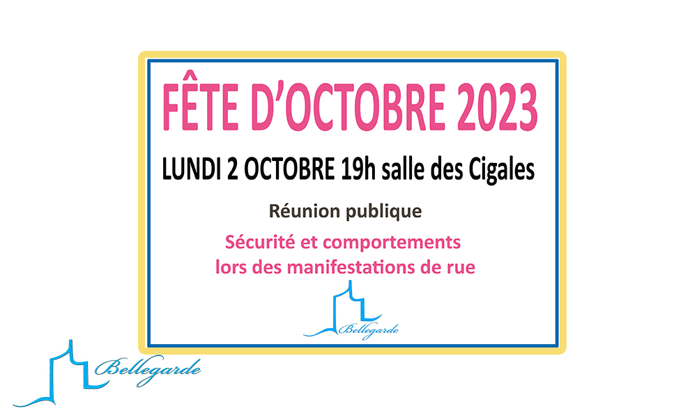 FÊTE D’OCTOBRE: RÉUNION PUBLIQUE 2 octobre 2023