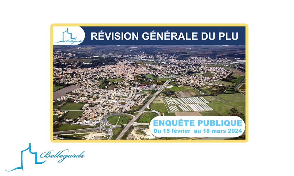 RÉVISION GÉNÉRALE DU PLU – Enquête publique : mise en ligne du rapport et conclusions du commissaire enquêteur